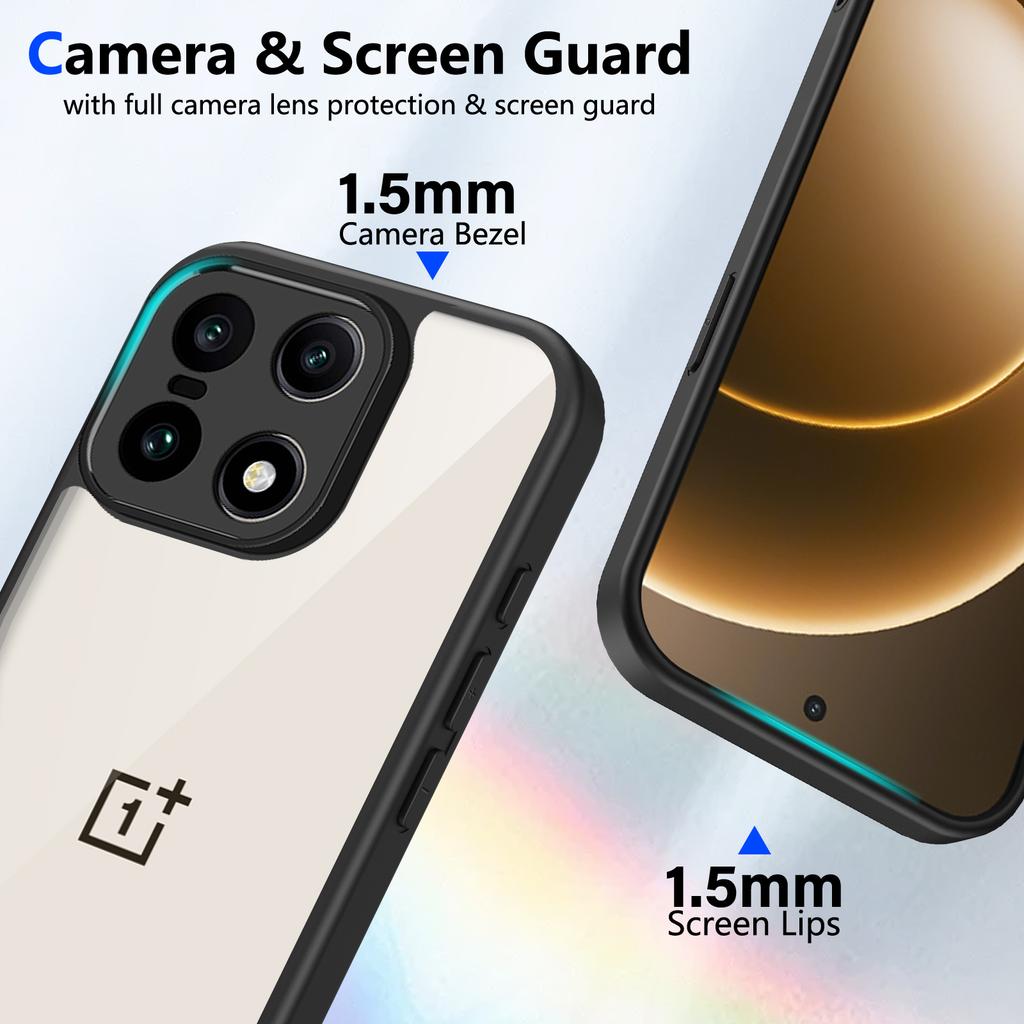 For OnePlus 15 5G Case Matte Skin Touch Clear PC + TPU Shockproof Phone Back Cover
