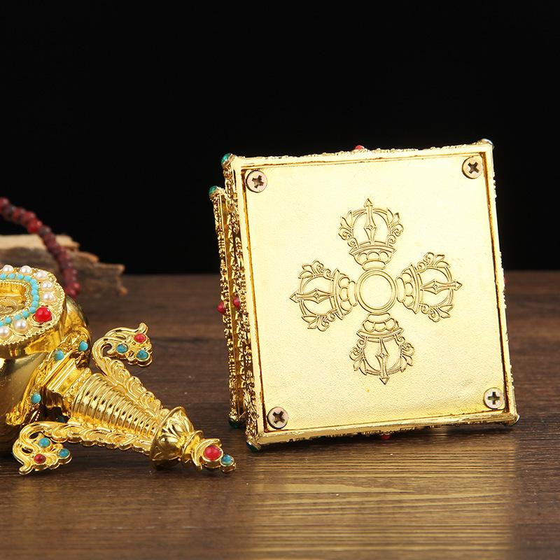 Tibetische Legierung Sarira Stupa Reliquienhalter Schmuckstück für Hausaltar Display