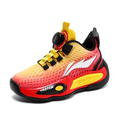 2025 Children's Leather Basketball Shoes Outdoor Trend Fashion Winter Rotating Buckle Wear-resistant Outdoor Sports Shoes