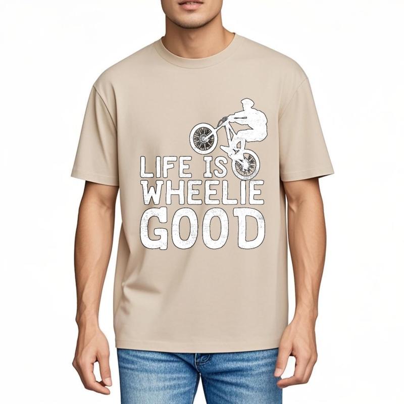 Breathable For Unisex Round Neck Tshirt Streetwear Life Is Wheelie Good Fashionable Unisex Teeshirt Oversized Tshirt Vintage Tshirt