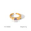 Ins Style Western 18K Gold Bowknot Pearl Stainless Steel Open Ring Women's Fashion Hammered Titanium Steel Zircon Ring