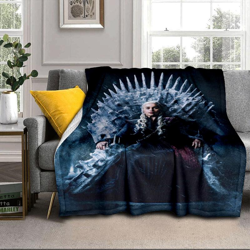 Thrones Dragon Fire And Blood Blanket Flannel Blanket for Bed, Sofa, Camping, Hiking, Picnic Essentials, Gift for Family Fan Gifts