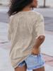 Womens Cotton V Neck T Shirt Short Sleeve Oversized Boyfriend Tunic Tee