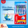 Ultra Clean Reise Zahnbürsten Set - 6er Pack mit mittleren & harten Borsten für Männer, Frauen & Familie