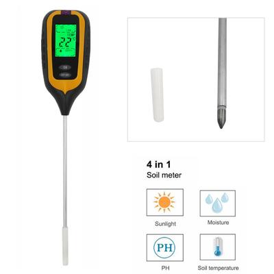 3/4 In 1 Digital Soil Moisture Meter PH Meter Temperature Sunlight Tester for Garden Farm Lawn Plant with LCD Displayer