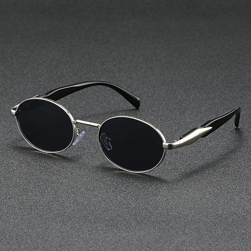 Luxury Metal Brand Sunglasses for Men and Women Unisex Designer Fashion Eyeglasses Oval Stylish Eyewear UV400