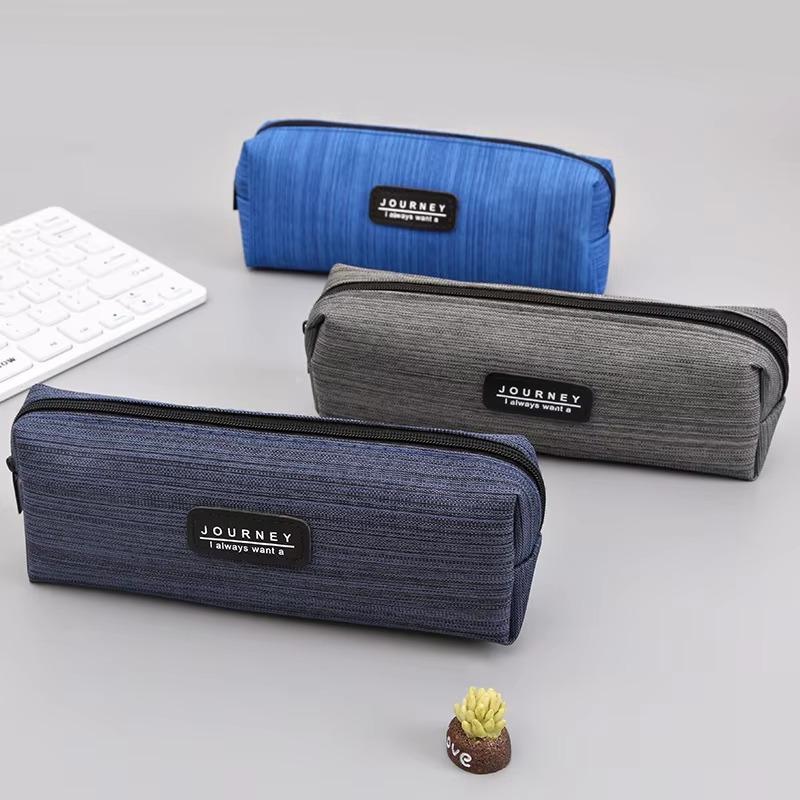 Simple and Creative Oxford Cloth Pencil Case Student Portable Horizontal Pencil Case Stationery Bag Back To School