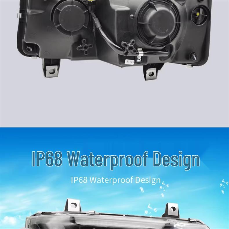 Ultra-Bright LED Headlight Assembly with Dual-Lens Flowing Turn Signal for Jiefang Tian V Han V Tu V