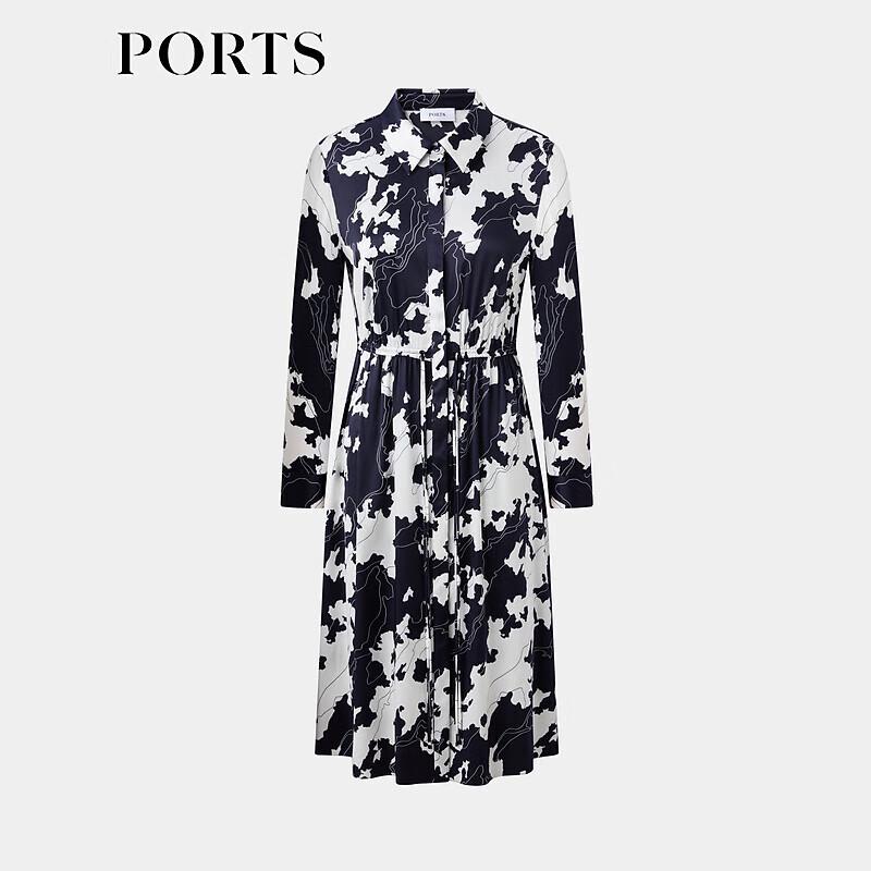 PORTS Women's 2025 Early Spring Print Shirt Dress