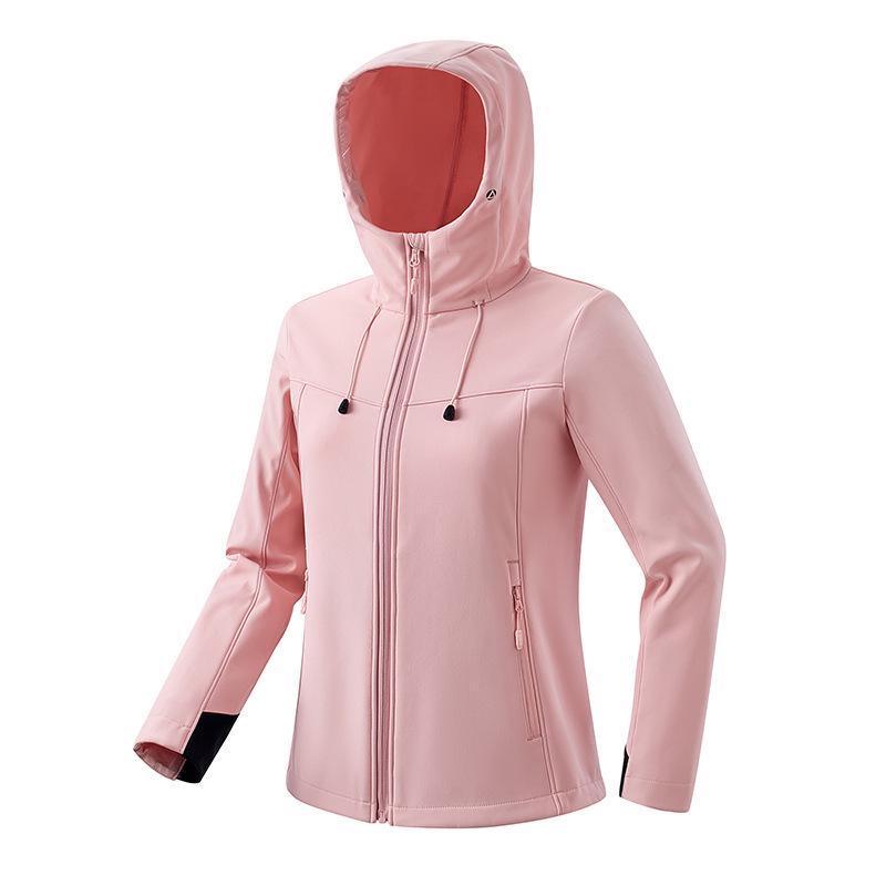 Windproof Waterproof Hooded Softshell Jacket for Outdoor Activities
