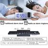 USB Powered LED Digital Projection Clock Mirrow Radio Temperature Humidity Brightness Adjustment Snooze Home Desktop Decoration
