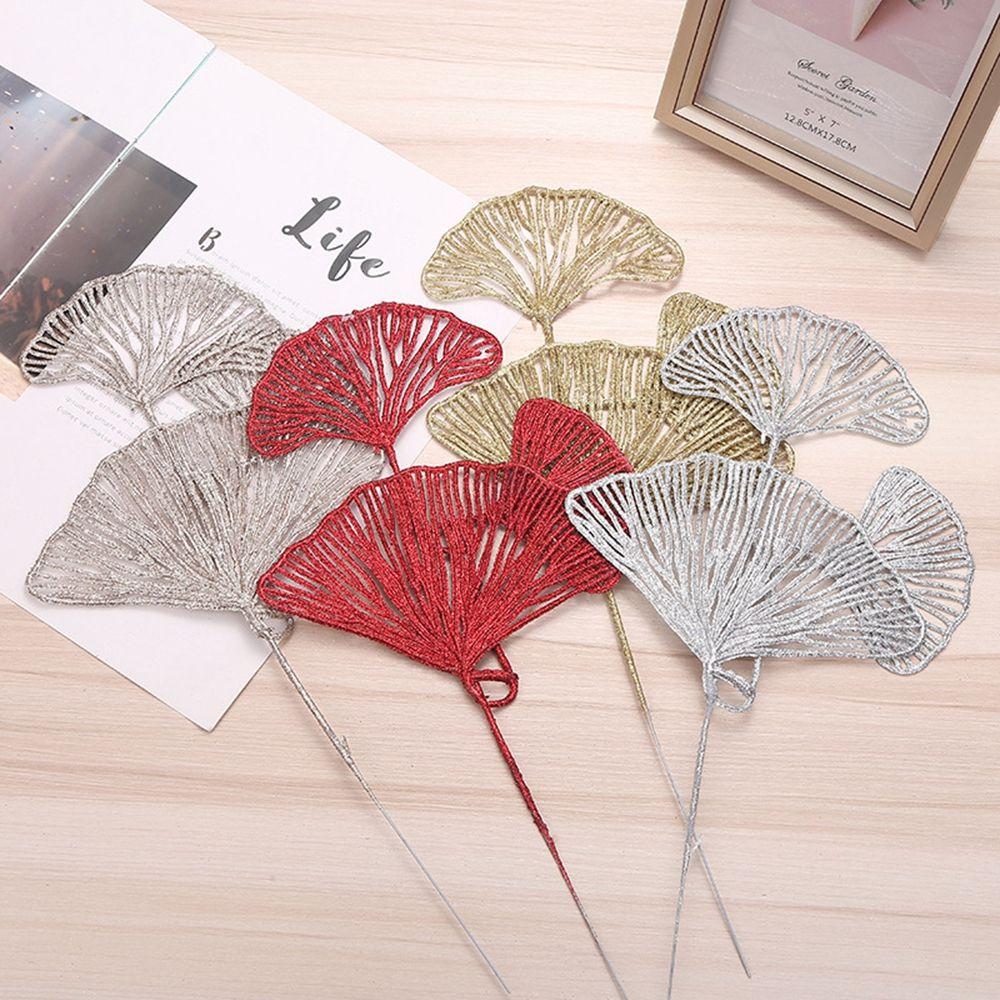 Wedding Home Glitter Glitter Leaves Christmas Tree Decor Artificial Flower Christmas Decorations