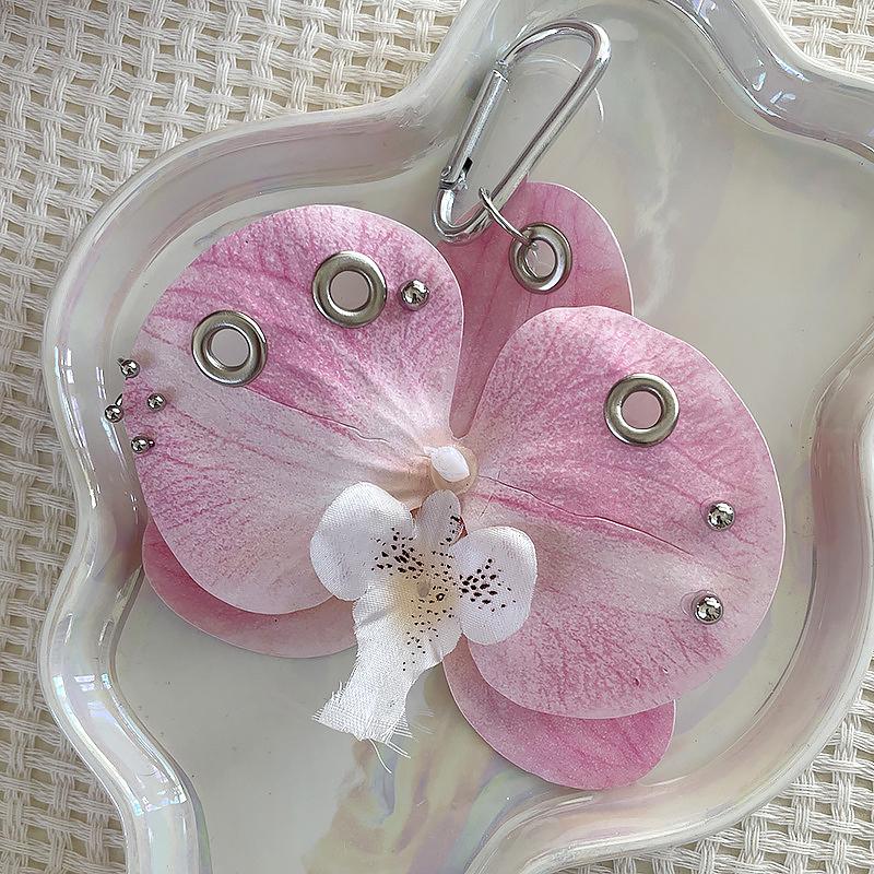 Women Girls Simulation Flowers Personality Artificial Butterfly Orchid Gift Alloy Fashion Accessories Pendant Ornament 5 Colors