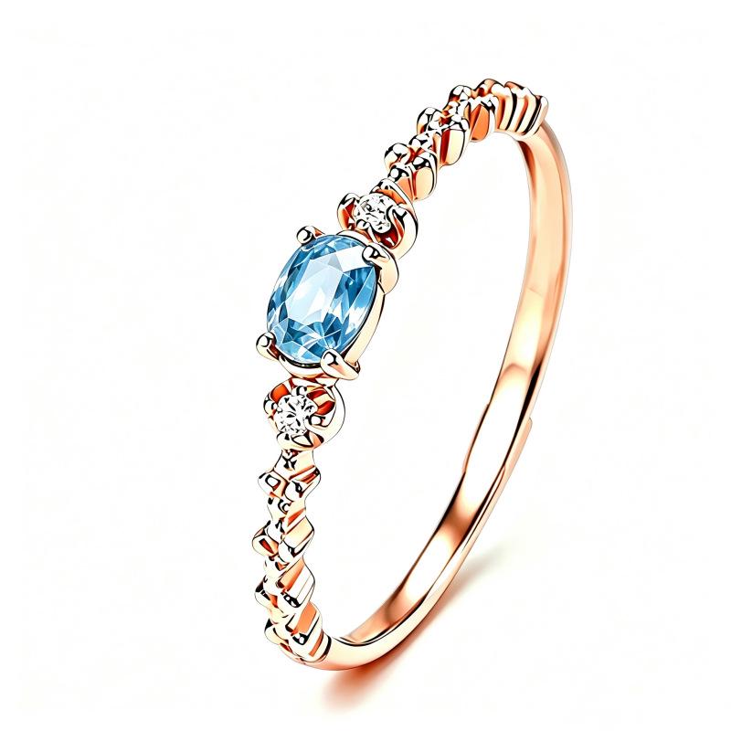 Twelve Zodiac S925 Sterling Silver Adjustable Ring with Colorful Gemstones for Women