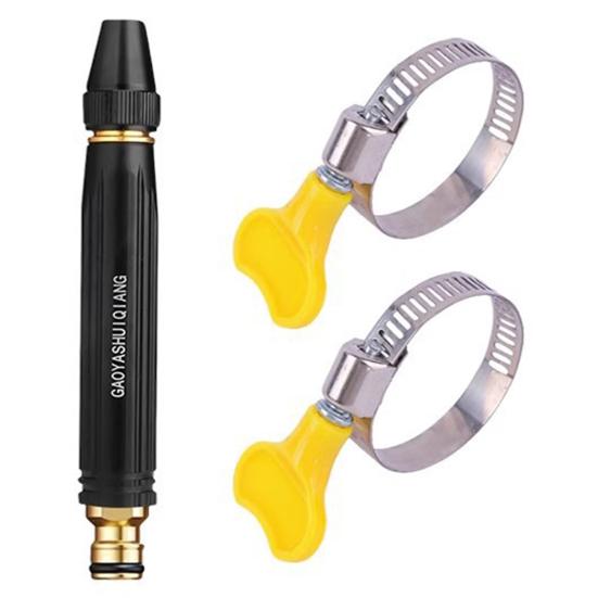 

High Pressure Hose Nozzle Car Wash Booster Nozzle with Adjustable Spray Settings Garden Hose Nozzle for Plant Watering Car Washing Outdoor Cleaning 1pc A