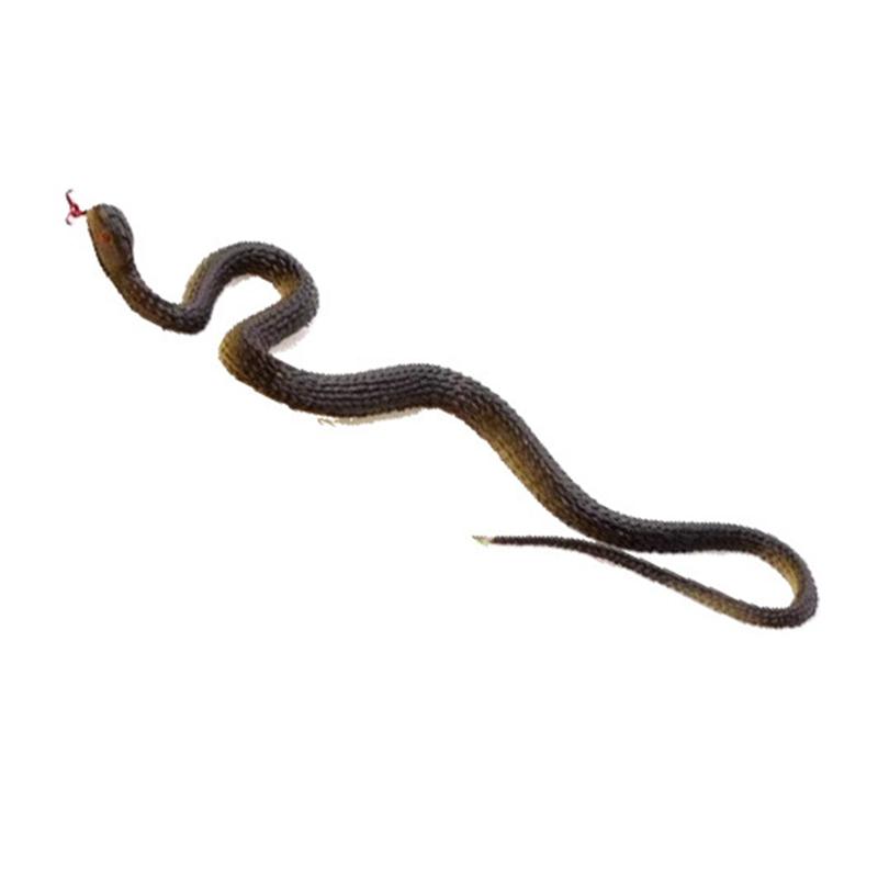 45cm Realistic Rubber Snake Simulation 3D Anaconda Toys Rubber Fake Snake Halloween Decoration Ornament Gift for Children