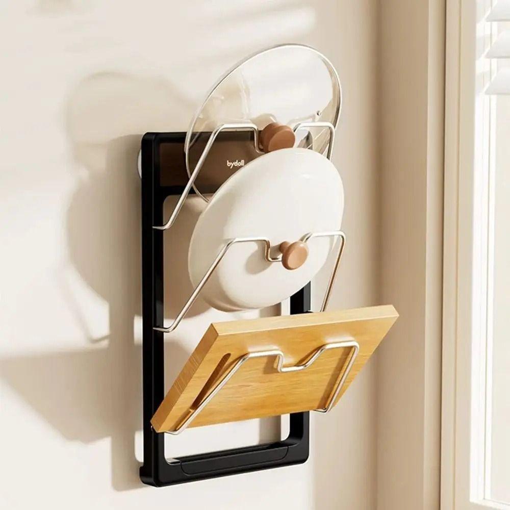 Suction Cup Pot Lid Rack 3 Layers Shoe Storage Shelf Portable Kitchen Organizer Rack  Home