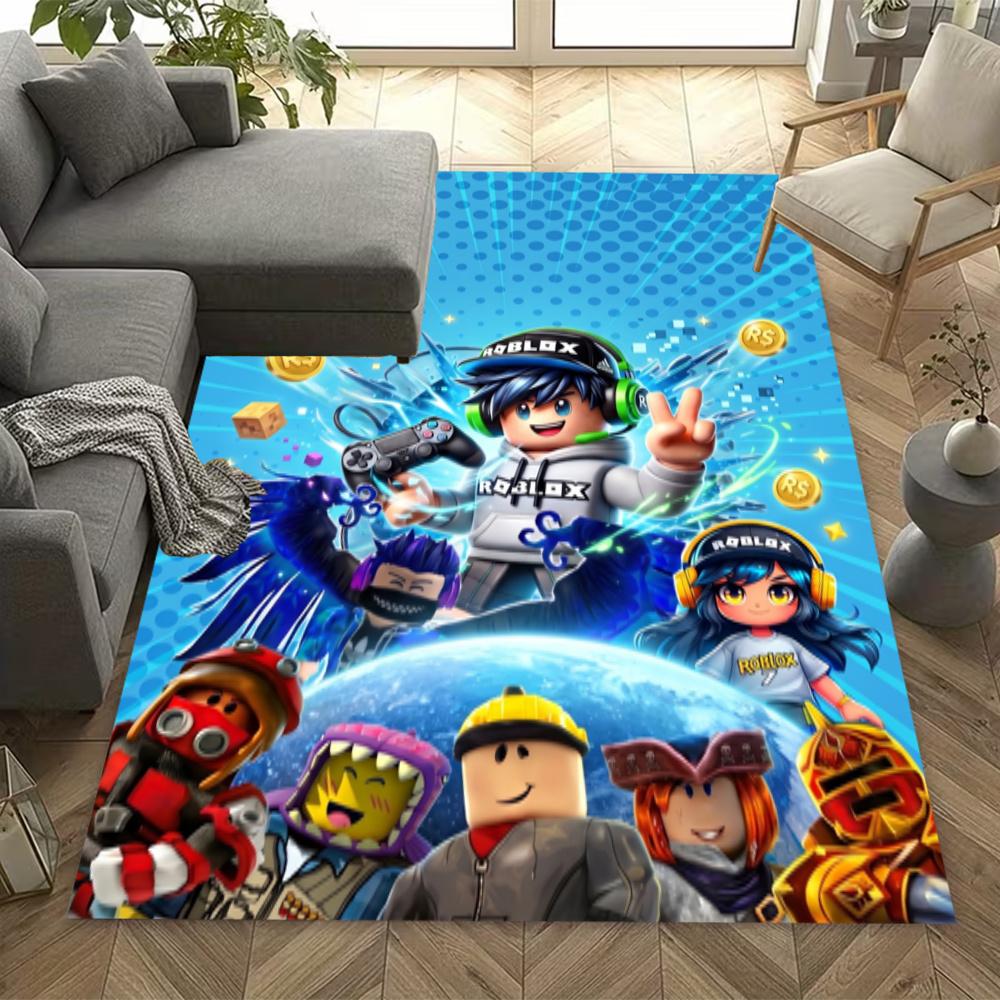 Roblox Neon Roblox Graffiti Area Rug Design For Living Rooms Decorate Room Balcony Foyer Antislip Rug Office Home Decor Perfect Gift For Friends Famil