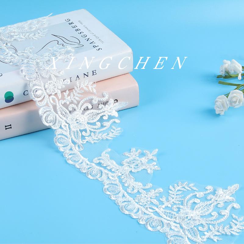 15Cm Transparent Sequins Embroidery Lace Accessories, Barcode Clothing Handmade Lace Clothing Accessories