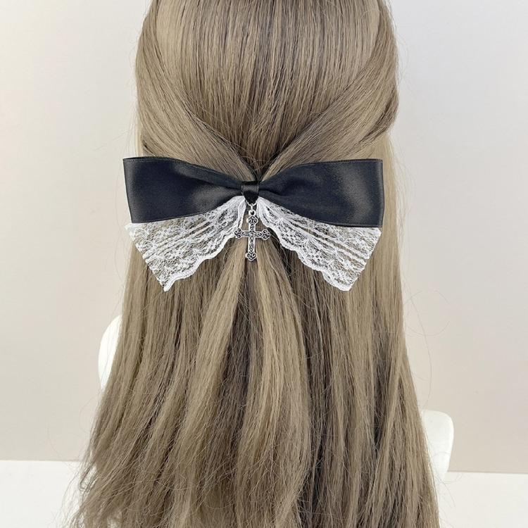 Schleifen-Haarspangen Goth-Schleifen-Haarspangen Entenschnabel-Haarspangen für Mädchen und Frauen