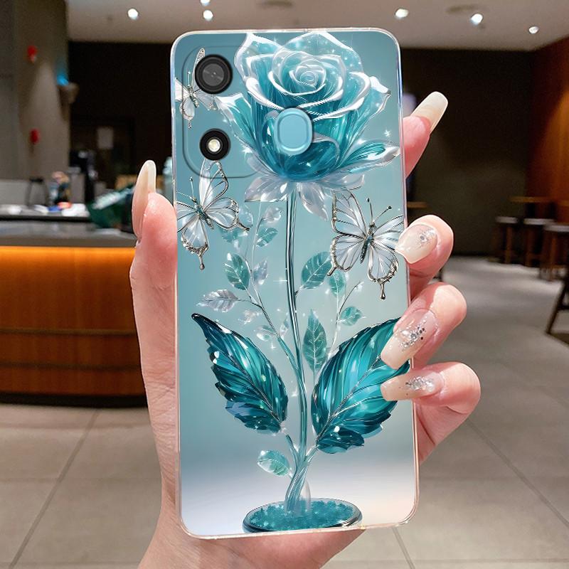 For ITEL A27 LTE / P17 A551L Case Clear Fashion Butterfly Flower Soft TPU Silicone Back Cover For ITEL A27 P17 Pro 4G Phone Case