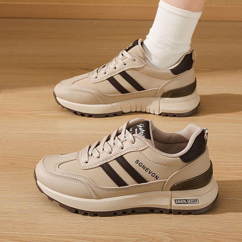 Lightweight casual sports shoes for women's 2025 spring and autumn new soft-soled non-slip leather Forrest Gump running shoes