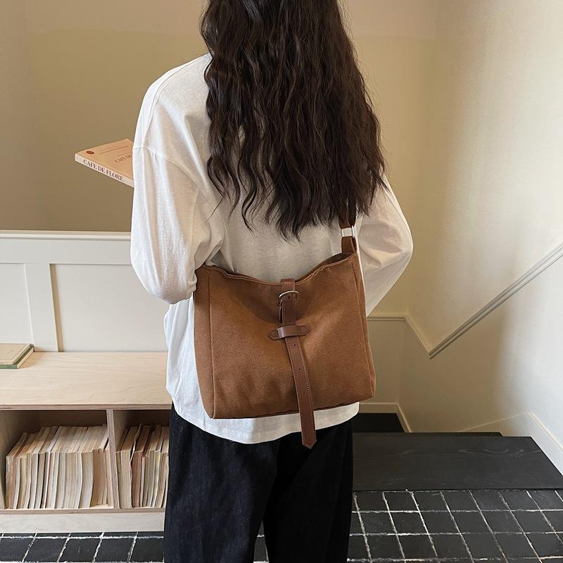 Vintage Canvas Crossbody Bag Tooling Style Shoulder Bag Women Commuter Tote Bag
