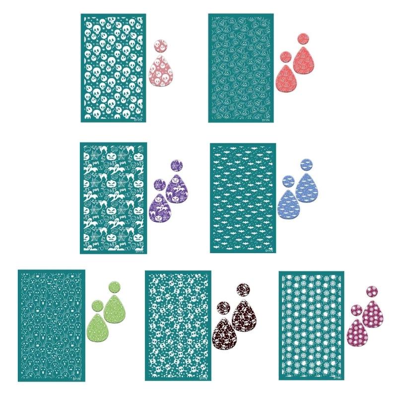 Silk Screen Printing Stencils for Painting on Clay, Fabric, Wood, Self-Adhesive Silkscreen Stencils for Jewelry Making