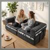 Convertible Sofa, 2-Seater, Chenille Sofa Bed 198 cm, Wide Seat, 2 Cushions, Dark Grey