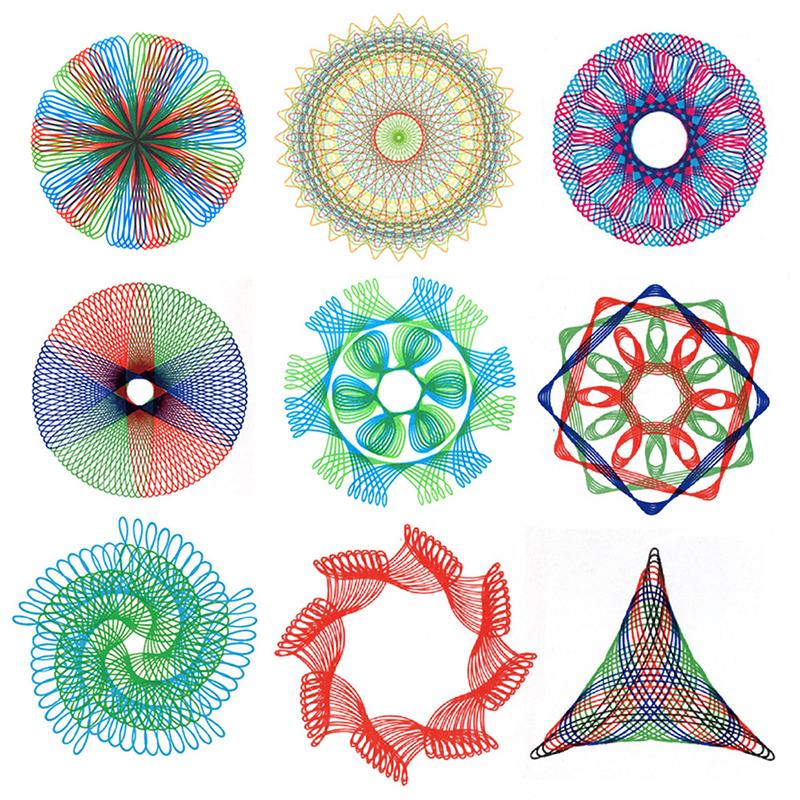 22-teiliges Spirograph-Spiralkunst-Zeichenset. Die klassische Art, unzählige tolle Designs für Kinder zu erstellen. Zeichenlineal-Spielzeugset