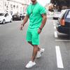 New Men's Summer Street Men's Short-sleeved Shorts Two-piece Men's Casual Sports Large Size Suit Men