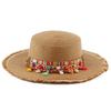 Spring and Summer Women's Idyllic Flat-top Straw Hat Fashionable Whisker-edged Sunscreen Hat Casual Bowler Hat
