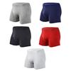 Men Boxer Briefs Mid-rise Elastic Waist U-Convex Shorts Underwear Solid Color Breathable Slim Fit Design Panties