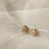 Female Minimalist Mini Spiral Knot Earrings