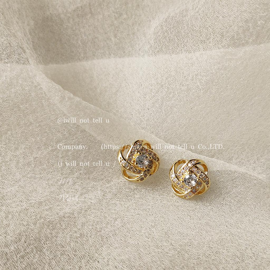 Female Minimalist Mini Spiral Knot Earrings