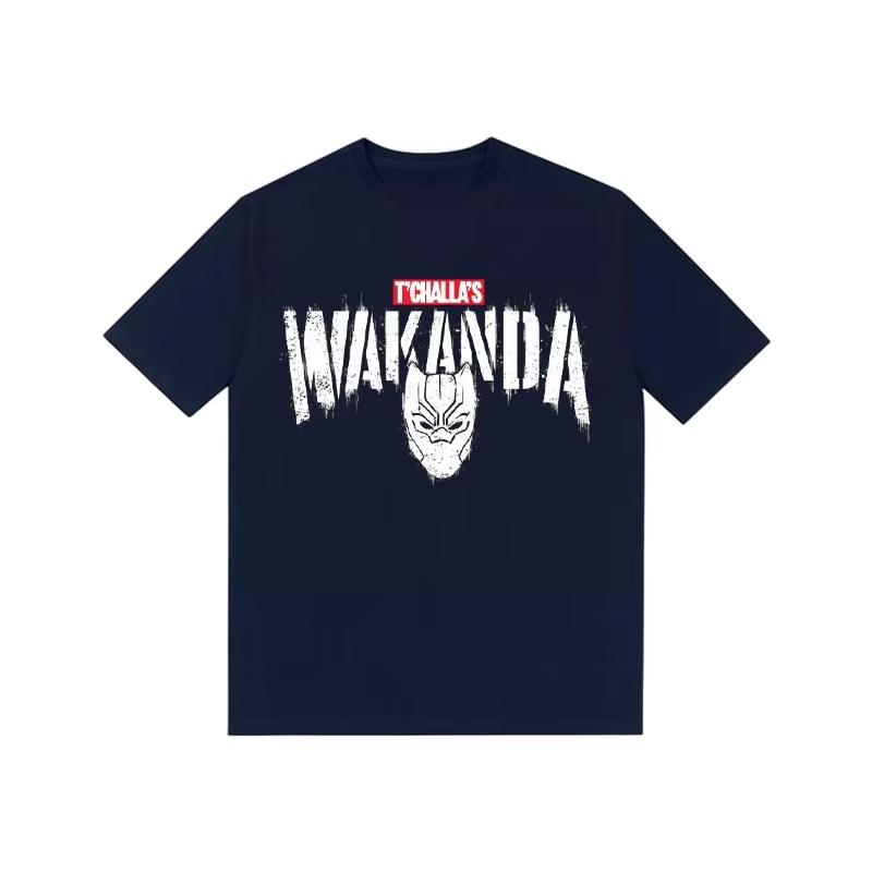 Black Panther Marvel TShirt TChallas Wakanda Distressed Print Retro Streetwear Heavyweight Cotton Regular Fit Top for Fans