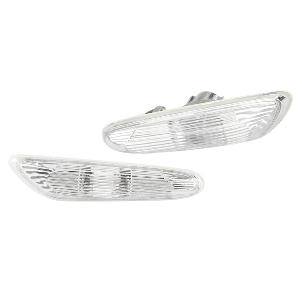 2pcs Side Marker Turn Signal Lights No Bulb for E90 E91 E92 E93 3 Series 2006-2011 (White)