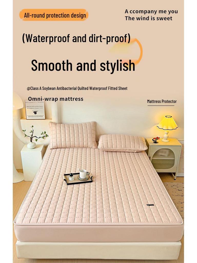 A-Class Antibacterial Quilted Waterproof Incontinence Mattress Protector Cover, Simmons Fitted Sheet, Universal Four Seasons.