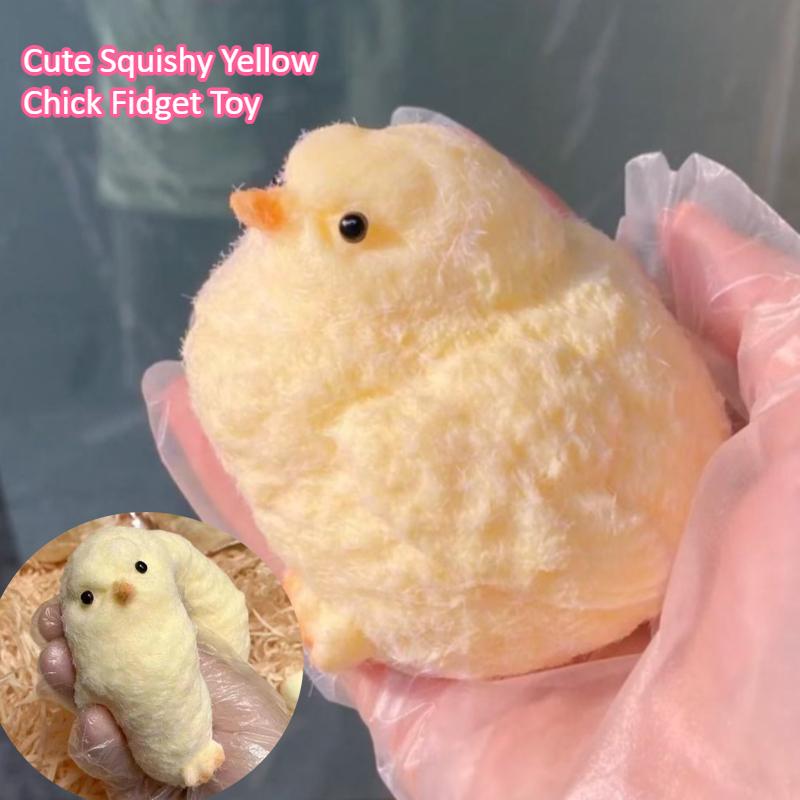 Süßes gelbes Küken Squishy Fidget Spielzeug Niedliche Henne Weiche Quetschspielzeuge Süßes Schnellrückfederndes Dekompressionsspielzeug Geburtstag Anti-Stress Geschenk