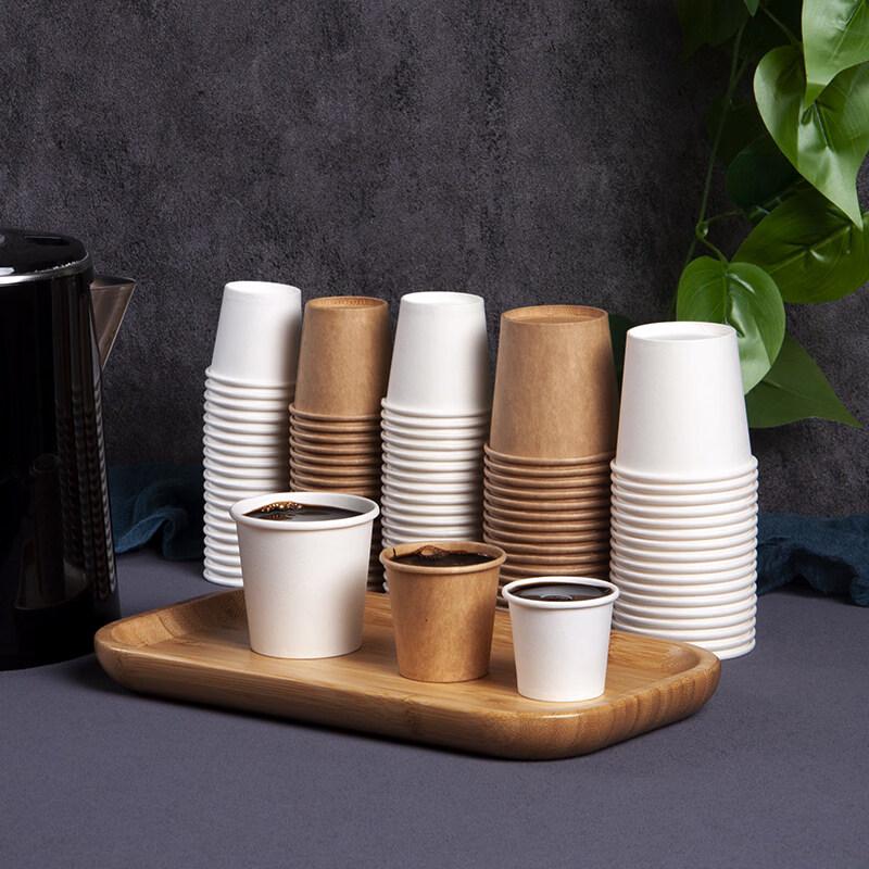 ZISIZ Pure White Thickened Disposable Paper Cups