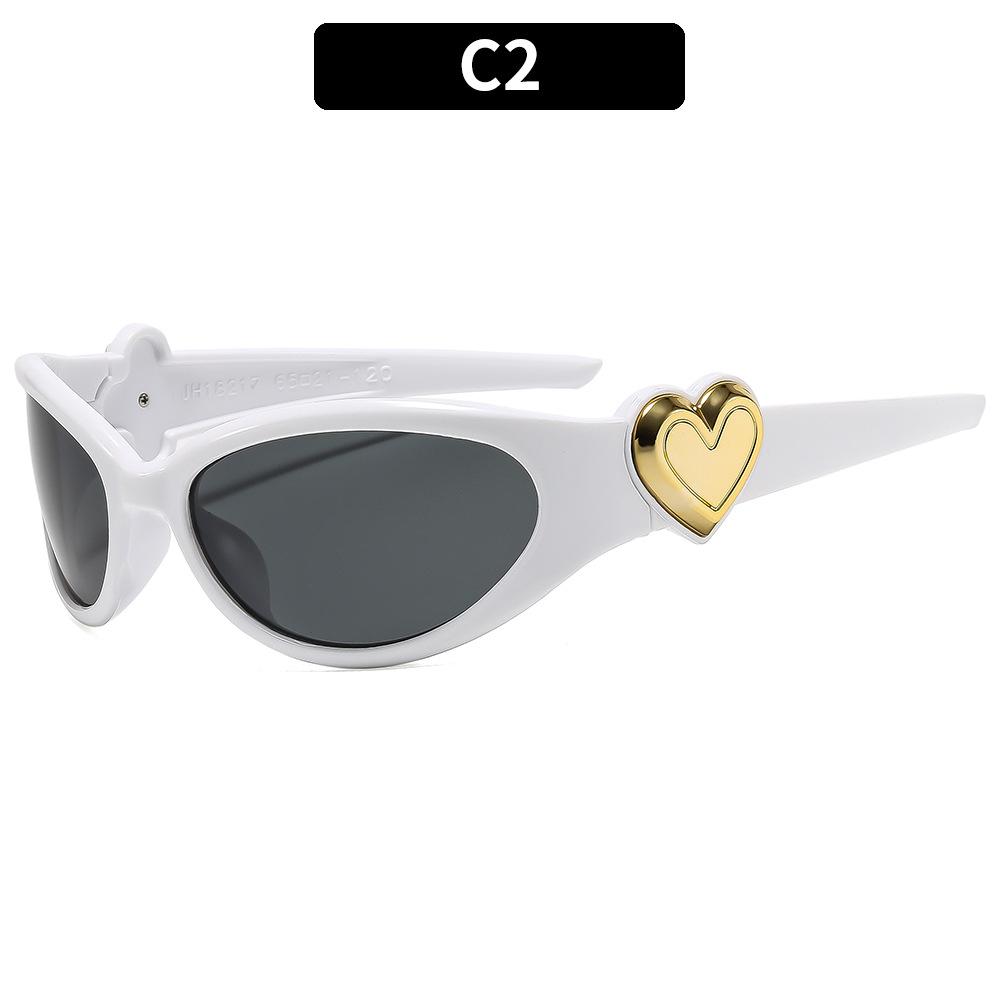 Retro  Style Oval Sunglasses For Women Men Fashion Heart Sports Goggles Popular Cat Eye Sun Glasses Ladies Uv400