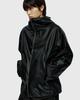 Youth Faux Leather Windbreaker Jacket - Black