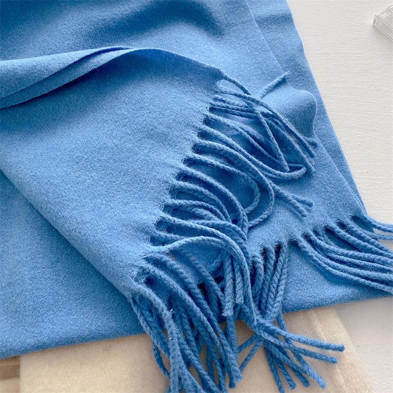 2025 Winter Wollschal für Damen Langer Warmer Kaschmirschal Hijab Einfaches Damen Schal Wickeltuch Weibliches Pashmina Bandana Kopftücher Neu