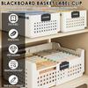 20Pcs Black PVC Detachable Basket Label Clip Kitchen Utensil Basket Storage Classification Label Erasable Blackboard Clip Card