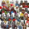 Medieval Soldier Knight Figure MOC Building Block Green Dragon Castle Infantry Orcs Pirate Roman Cavalry Weapons Toys Gifts D122