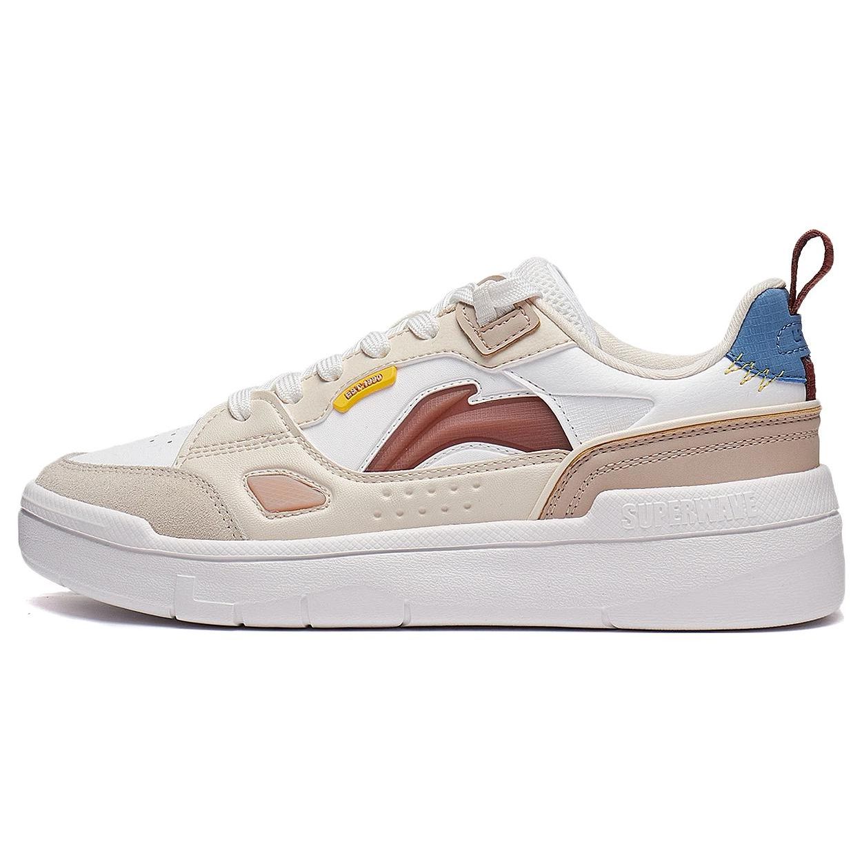 

Li Ning Common 80s Comfortable Versatile Easy Casual Slip Resistant Durable Low Top Skate Shoes Women Sneakers Brown White AGCT228-3 36⅓
