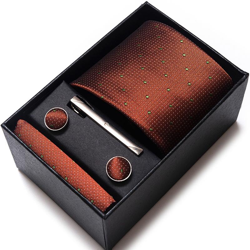 Gift Box Men'S 8Cm Tie Business Dress Jacquard Yarn Business Career Tie Set Men