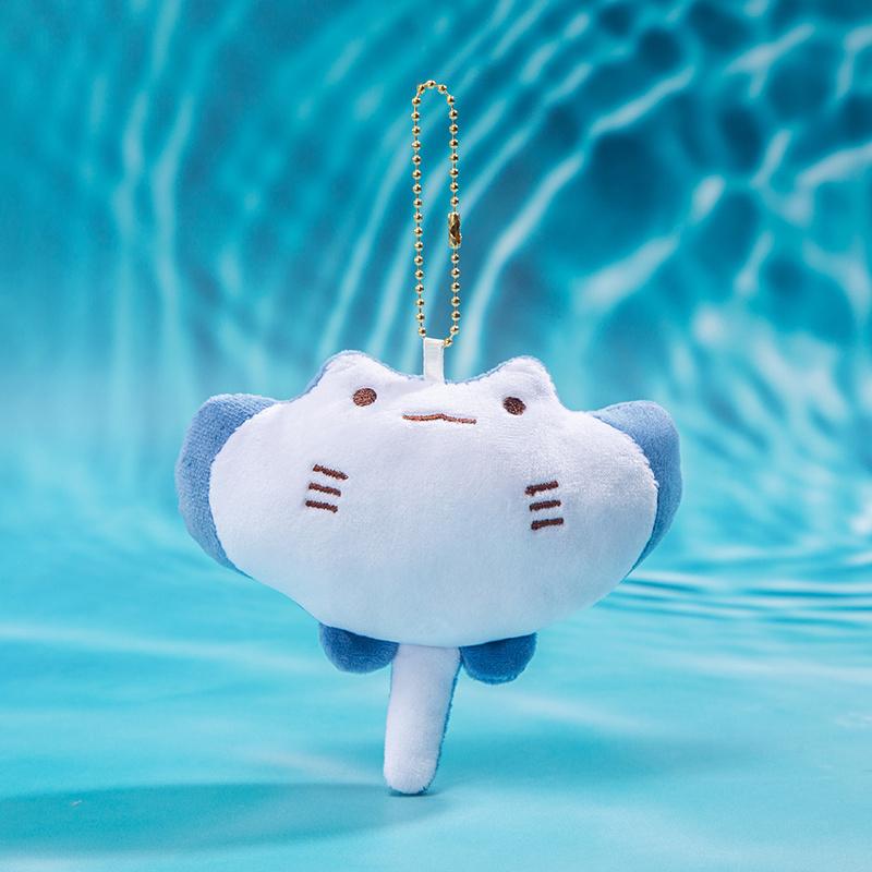 Creative Marine Animal Plush Pendant Cartoon Crab Octopus Sardine Devil Fish Stuffed Doll Bag Accessories Keychain Kids Gifts