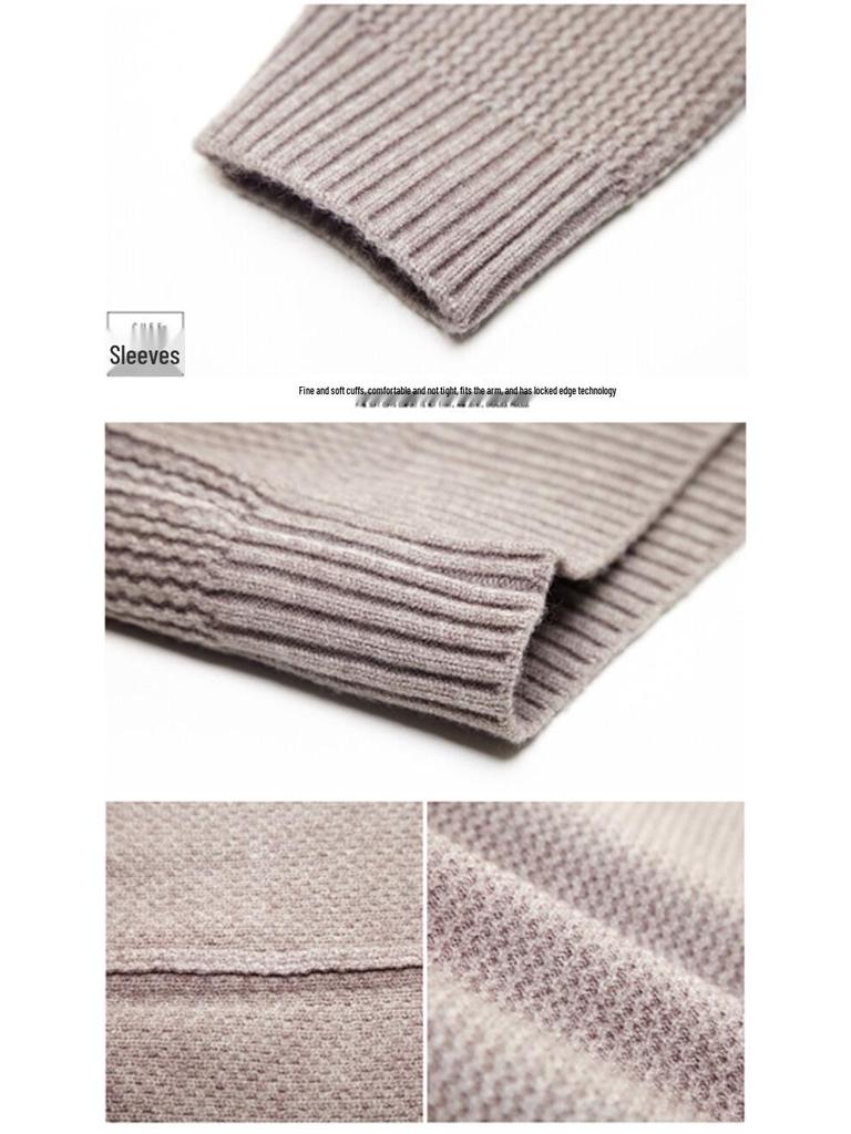 Men's Thick Knit Half-High Collar Sweater - Warm Threaded Base Layer for Autumn/Winter