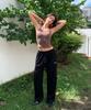 INJIACTIVE Ribbed Sweatpants Black